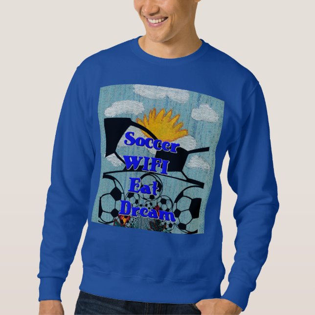 Sudadera El Atleta Digital | Fútbol WIFI Come Sueña Repite (Anverso)