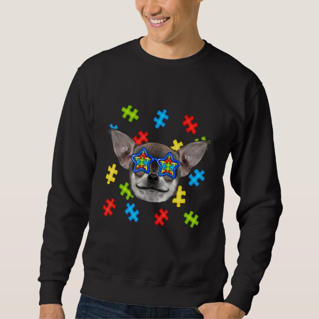 Sudadera El autismo chihuahua chiquito rompe gafas de sol c (Anverso)