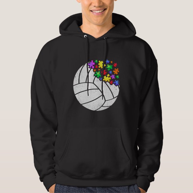 Sudadera El autismo del voleibol rompe a los hombres mujere (Anverso)
