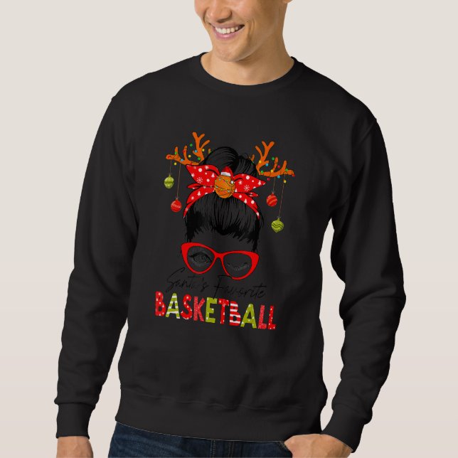 Sudadera El baloncesto favorito de Santa María Navidad deso (Anverso)