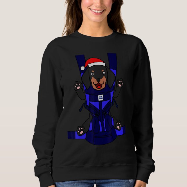 Sudadera El bebé Dachshund Santa Funny Perro Cute Mamá Papá (Anverso)
