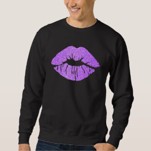 Sudadera El beso de las mujeres levanta labios morados púrp