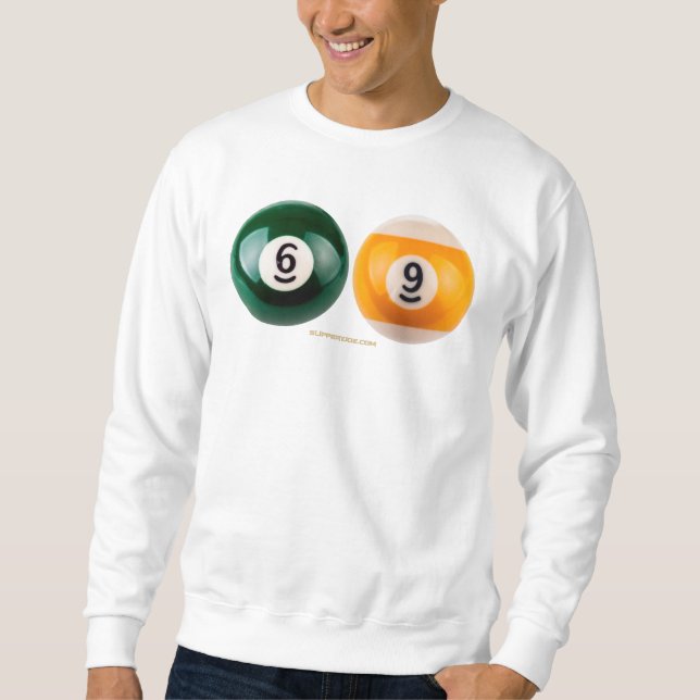 Sudadera El billar duro 69 de SlipperyJoe con una bola de b (Anverso)