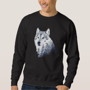 Sudadera El bosque de invierno Lobo Gris solitario Wolves