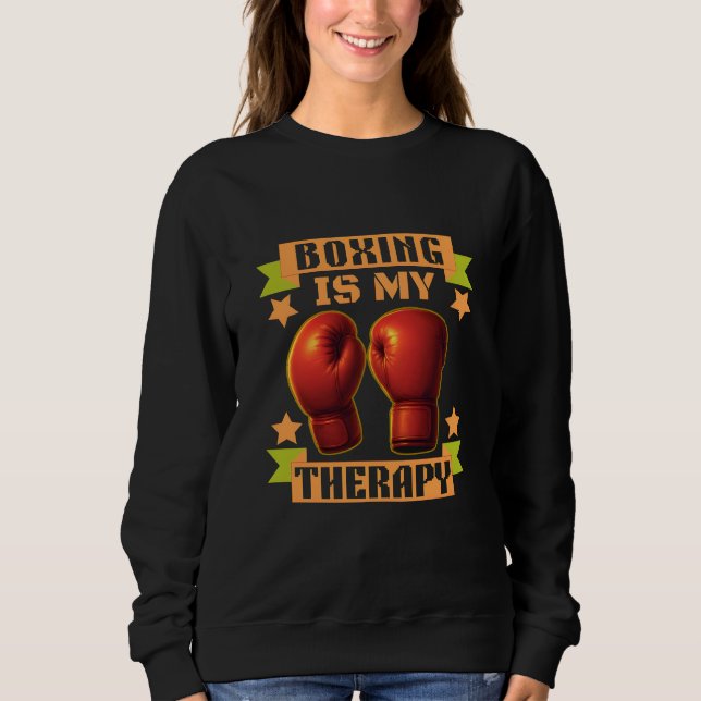 Sudadera el boxeo es mi terapia (Anverso)