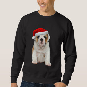 Sudadera El Bulldog francés Curioso Puppy Santa Hat Frenchi