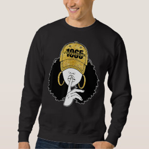 Sudadera El cabello afro natural negro Reina Historia Mes 1