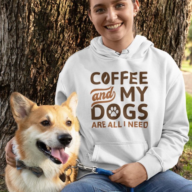 Sudadera El Café Y Mis Perros Son Todo Lo Que Necesito (coffee and my dogs hoodie)