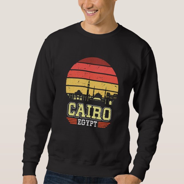Sudadera El Cairo Egipto: la vieja línea de sol retro (Anverso)