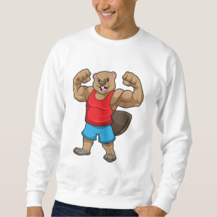 Sudadera El castor como culturista con grandes brazos altos