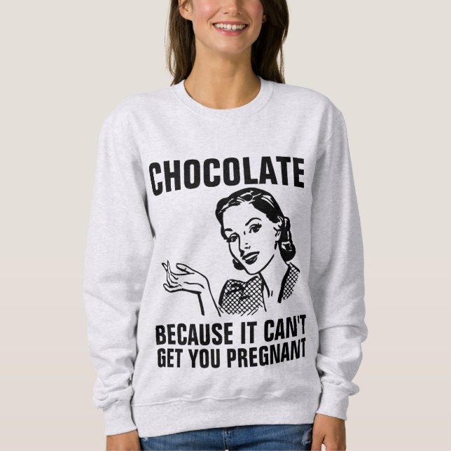 SUDADERA EL CHOCOLATE DE LA ESPOSA DE RETRO NO PUEDE EMBARA (Anverso)