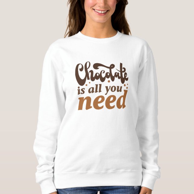 Sudadera El chocolate es todo lo que necesitas (Anverso)