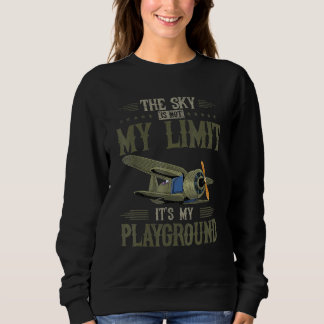 Sudadera El cielo no es mi límite es mi patio de aviones