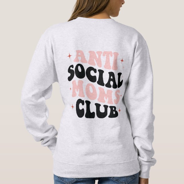 Sudadera El club de la madre antisocial, retro rosado y neg (Reverso)