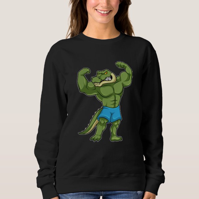 Sudadera El cocodrilo como la construcción de cuerpos extre (Anverso)