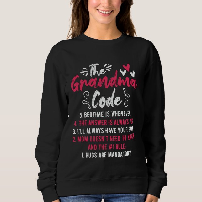 Sudadera El código de la abuela es una abuela divertida que (Anverso)