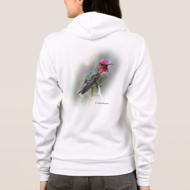 Sudadera El colibrí de Anna, un hombre asombroso, en el árb (Reverso)