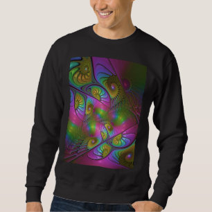 Sudadera El Colorido Arte Fractal Abstracto Trippy Luminoso