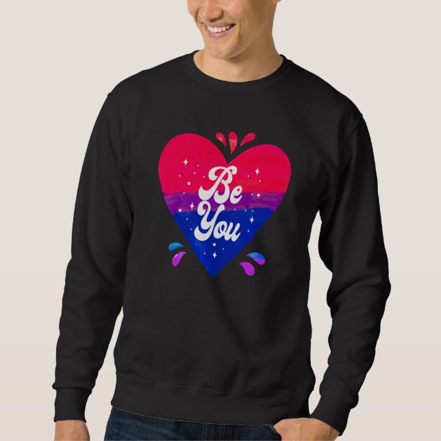 Sudadera El corazón de la bandera del orgullo bisexual, sé  (Anverso)