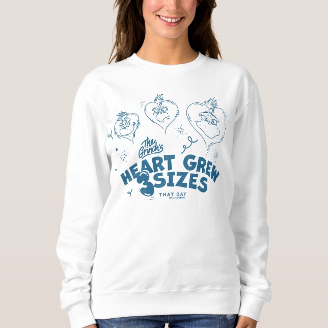 Sudadera El corazón del Grinch creció 3 tamaños (Anverso)