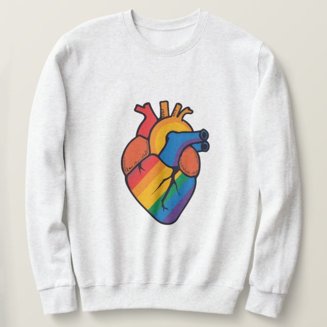 Sudadera El corazón del orgullo gay (Anverso del diseño)