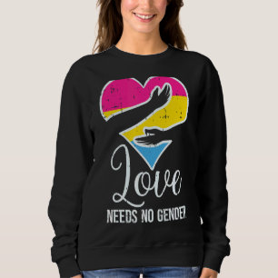 Sudadera El corazón pansexual, el amor enorme no necesita u