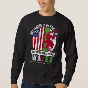 Sudadera El corazón patriota galés-americano es de Gales Gr