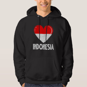 Sudadera El corazón patriótico indonesio del vintage retro