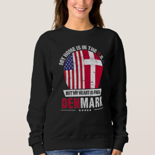 Sudadera El Corazón Patriótico Norteamericano Danés Es Crec