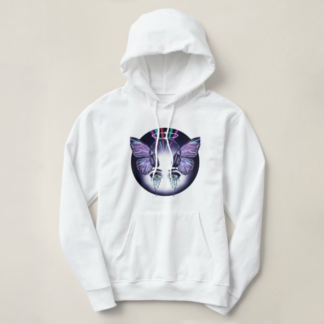 Sudadera El cráneo de vaporwave golpea a Hoodie 💀 🎧 (Diseño del anverso)