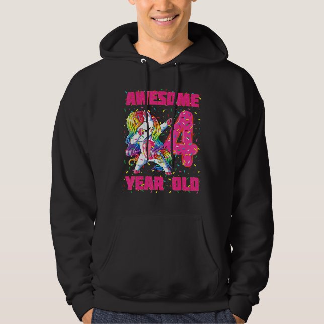 Sudadera El cuarto cumpleaños de Unicornio Donut fue asombr (Anverso)