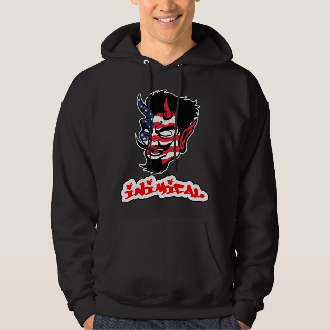 Sudadera El demonio estadounidense hostil (Anverso)