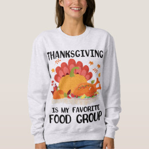 Sudadera El día de gracias es mi grupo favorito de comida C