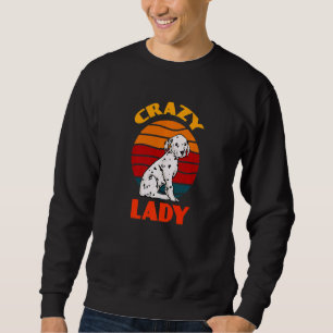 Sudadera El día de la madre retro de una mujer dálmata loca