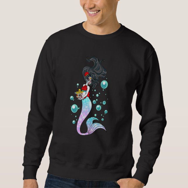 Sudadera El Día De La Sirena Muerta Sirena Mexicana Calaver (Anverso)