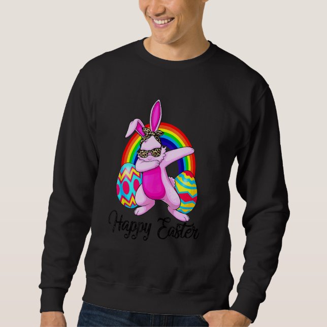 Sudadera El Día de Pascua en Conejo Dabbing Eggs Dab Boys C (Anverso)