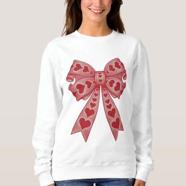Sudadera El día de San Valentín Corazón Coquette reverencia (Anverso)
