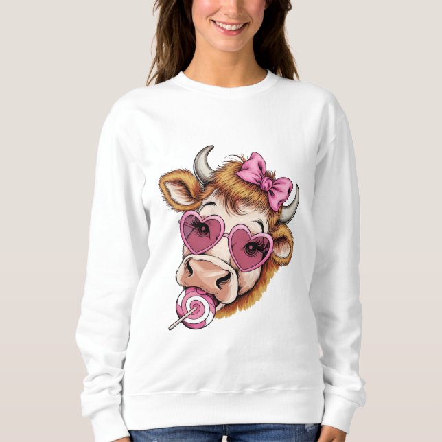 Sudadera El día de San Valentín de Highland Cow Valentine C (Anverso)