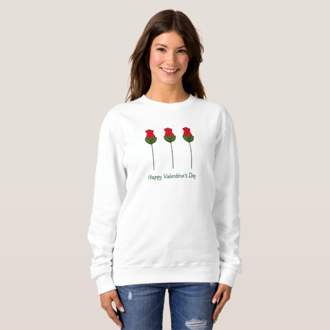 Sudadera El día de San Valentín de Rosas de chocolate rojo  (Anverso completo)