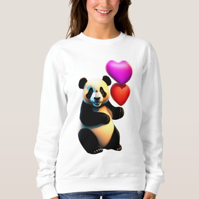 Sudadera El día de San Valentín del Panda de San Valentín y (Anverso)
