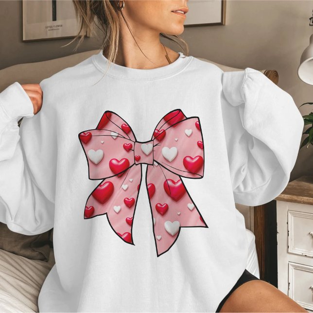 Sudadera El día de San Valentín del patrón rojo del corazón (Subido por el creador)