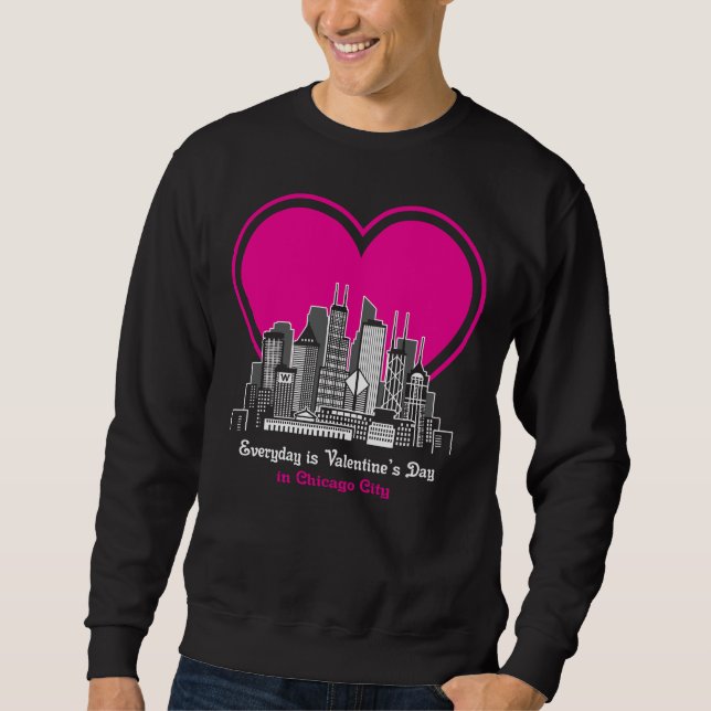 Sudadera El día de San Valentín en Chicago City (Anverso)