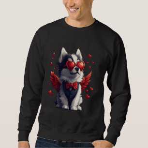 Sudadera El día de San Valentín Husky Cupido Siberiano Perr