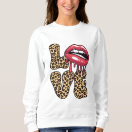 Sudadera El día de San Valentín Leopard Love For Chicas