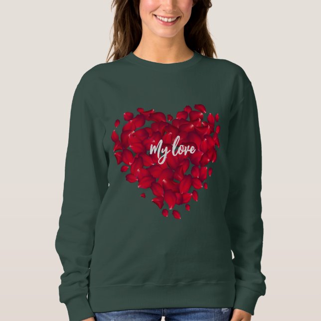 Sudadera El día de San Valentín personalizable Corazón de R (Anverso)
