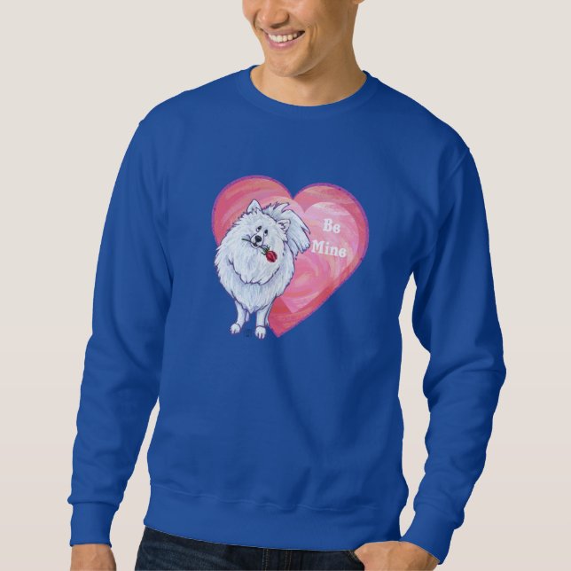 Sudadera El día de San Valentín Pomerania Blanca (Anverso)
