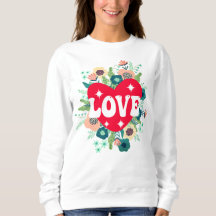 El día de San Valentín Rojo de amor floral retro