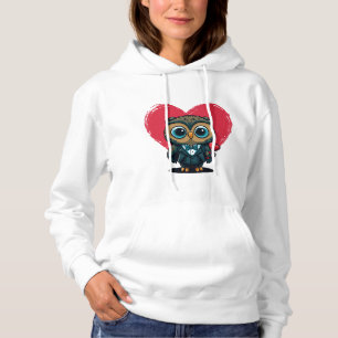 Sudadera El día de San Valentín Romance con Adorable Owl Gr