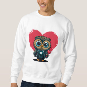 Sudadera El día de San Valentín Romance con Adorable Owl Gr