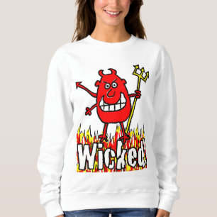 Sudadera El diablo malvado con el diseño de las llamas